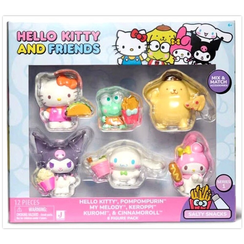 Hello Kitty & Friends Salty Snacks Mix & Match 6 Figures Pack (Series 1) NEW